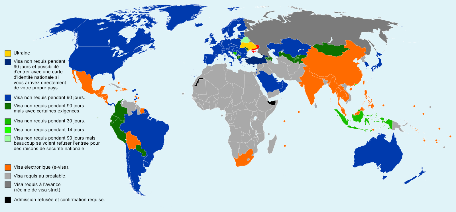 Régime d'entrée en Ukraine pour les citoyens étrangers